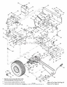 Part Location Diagram of 947-04018A MTD Deck Hanger Link/Anti-Sway Rod