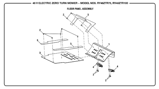 Figure J Diagram and Parts List for (Rev 01)(099749015)(2019-05) Ryobi Lawn Tractor