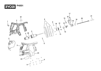 Part Location Diagram of 352309001 Ryobi Lock Auto-feed