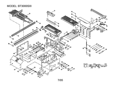 Table Saw Diagram and Parts List for  Ryobi Table Saw
