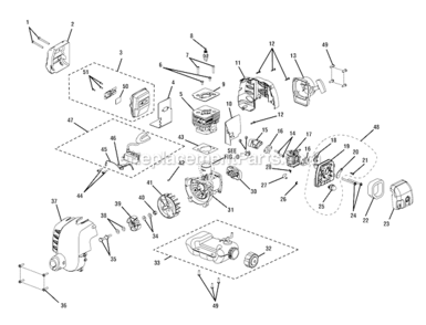 Part Location Diagram of 660342001 Homelite Screw (M5 X 22 mm)