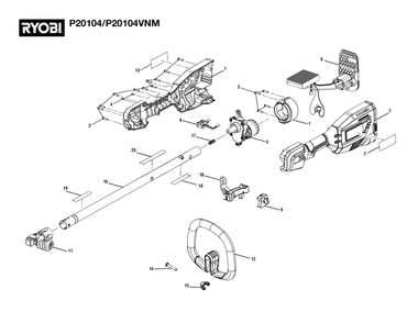 Part Location Diagram of 315989001 Homelite REAR HANDLE ASSEMBLY