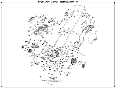 Part Location Diagram of 099749005015 Ryobi Handle
