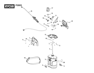 General Assembly Diagram and Parts List for (Rev 05)(107270002)(2021-08) Ryobi Sprayer