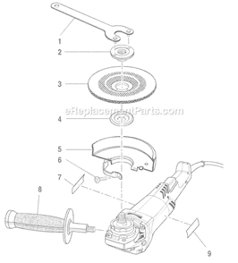 Part Location Diagram of AG450-60 Ryobi Wire Brush Assembly