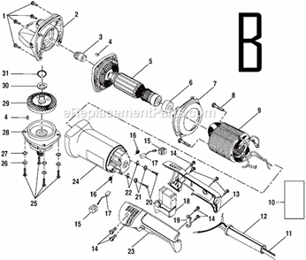 Part Location Diagram of AG450-05 Ryobi Screw (M4 X 12 mm)