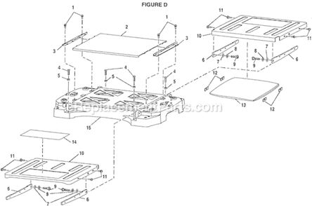 Page D Diagram and Parts List for  Ryobi Planer Jointer