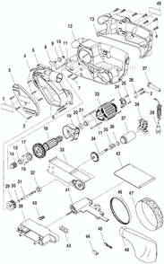 Page A Diagram and Parts List for  Ryobi Belt or Drum Sander