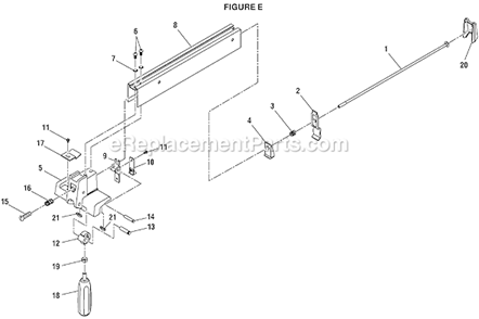 Page E Diagram and Parts List for  Ryobi Band Saw