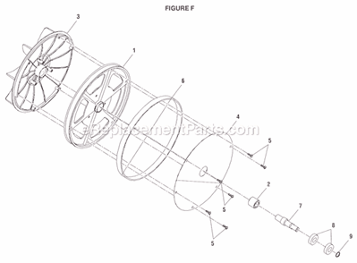 Page F Diagram and Parts List for  Ryobi Band Saw