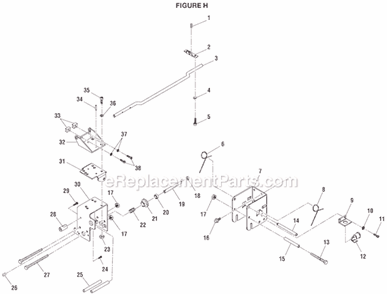 Page H Diagram and Parts List for  Ryobi Table Saw