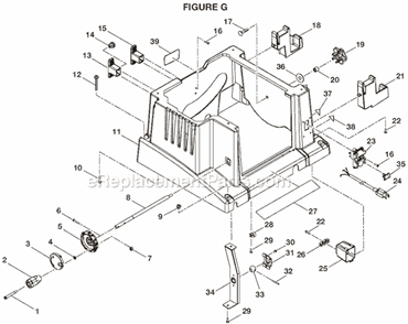 Page G Diagram and Parts List for  Ryobi Table Saw