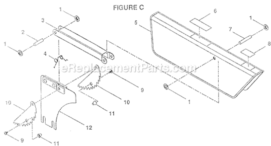 Page C Diagram and Parts List for  Ryobi Table Saw