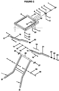 Page C Diagram and Parts List for  Ryobi Table Saw