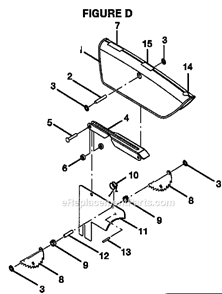 Page D Diagram and Parts List for  Ryobi Table Saw
