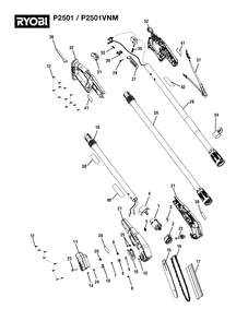 General Assembly Diagram and Parts List for (Rev 03)(107581101)(2022-11) Ryobi Pole Saw