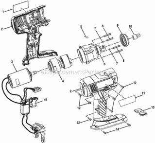 Page A Diagram and Parts List for  Ryobi Impact Driver