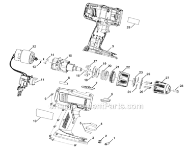 Part Location Diagram of 230079021 Ryobi Assembly Motor