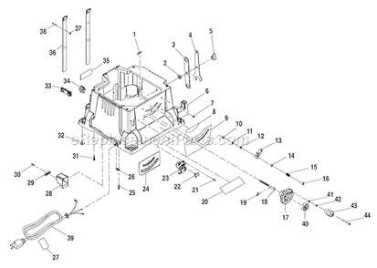 Page B Diagram and Parts List for  Ryobi Table Saw