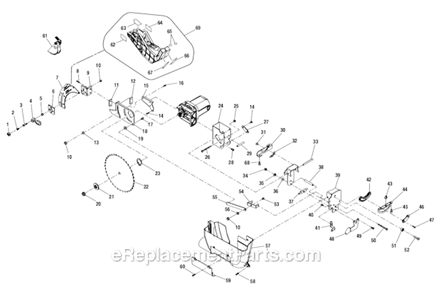 Page C Diagram and Parts List for  Ryobi Table Saw