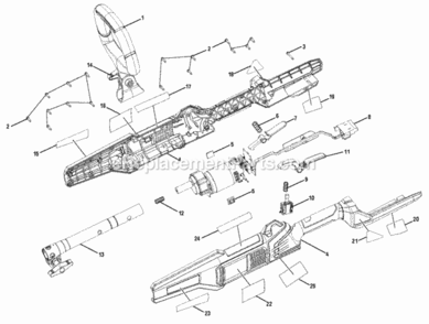 Part Location Diagram of 311237001 Ryobi Front Handle Assembly
