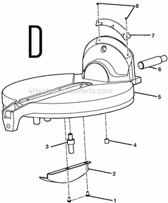 Page D Diagram and Parts List for  Ryobi Miter Saw