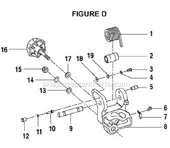 Page D Diagram and Parts List for  Ryobi Miter Saw