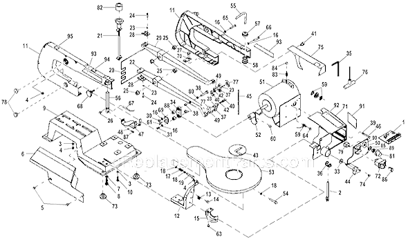Page A Diagram and Parts List for  Ryobi Scroll Saw