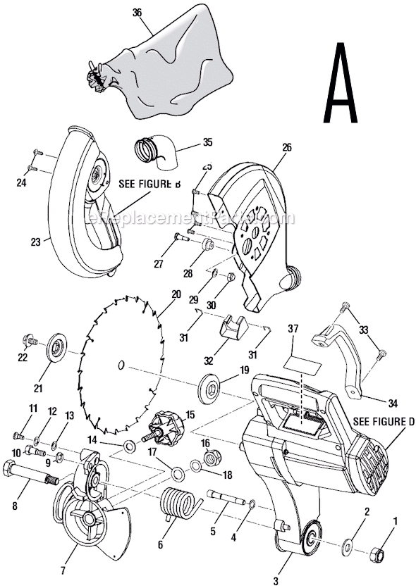 Page A Diagram and Parts List for  Ryobi