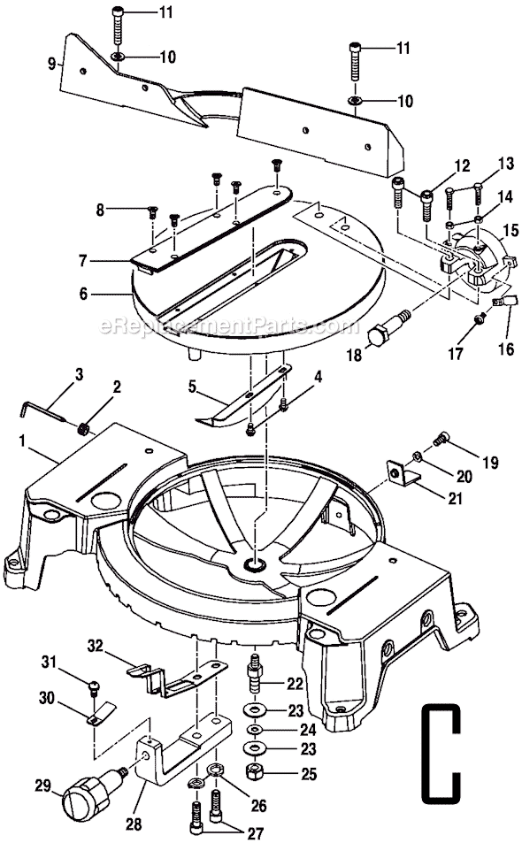 Page C Diagram and Parts List for  Ryobi