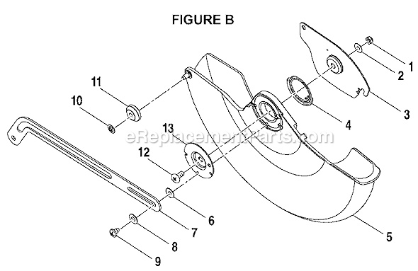 Page B Diagram and Parts List for  Ryobi Miter Saw