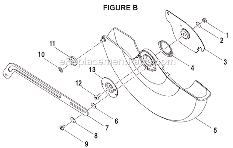 Page B Diagram and Parts List for  Ryobi Miter Saw