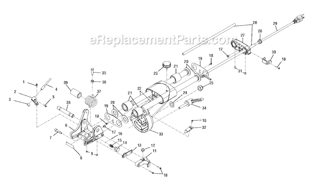 Page B Diagram and Parts List for  Ryobi Miter Saw