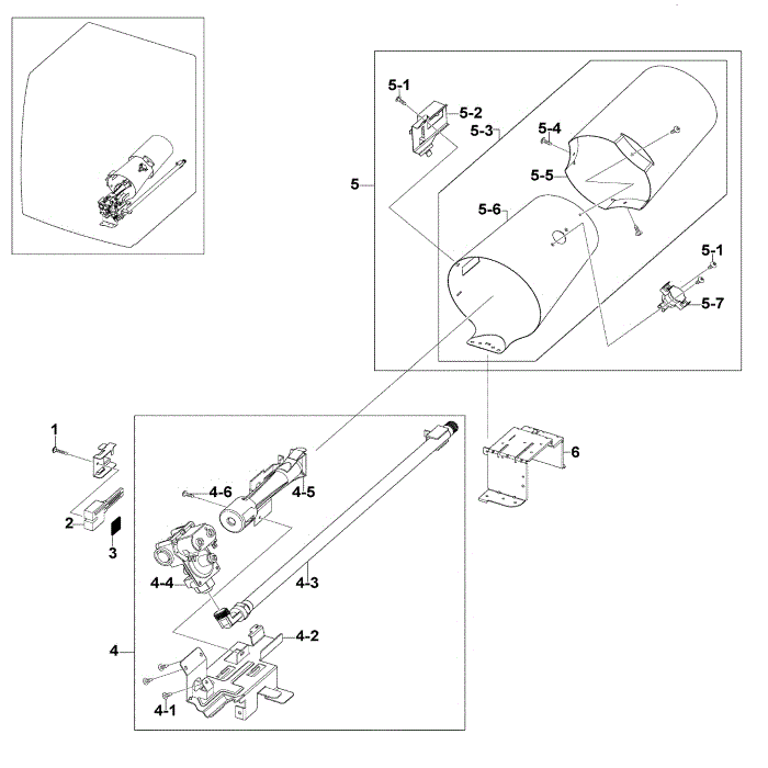 Duct And Burner Diagram and Parts List for DV520AGP XAA-00 Samsung Dryer