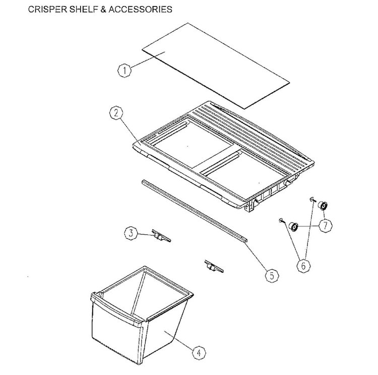 Crisper Diagram and Parts List for 11161219610  Kenmore Refrigerator