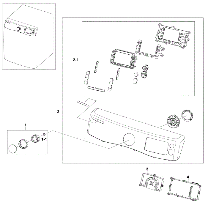 Control Panel Diagram and Parts List for DV520AGP XAA-00 Samsung Dryer