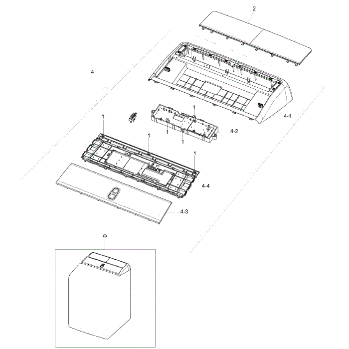 Control Panel Diagram and Parts List for DV50K8600GV A3-01 Samsung Dryer