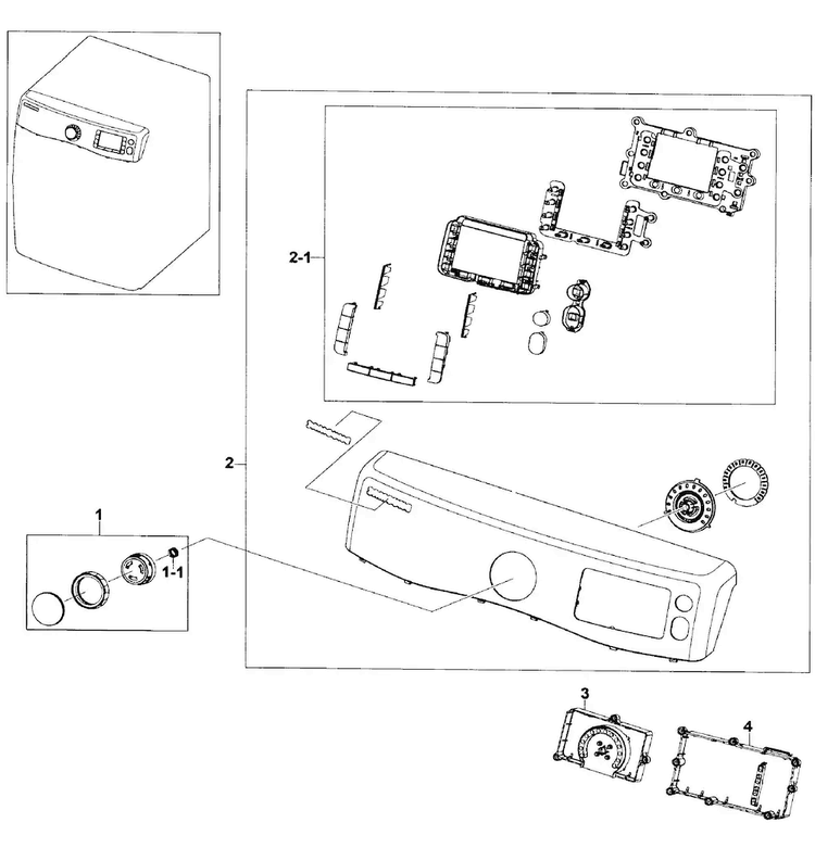 Control Panel Diagram and Parts List for DV520AGP XAA-0002 Samsung Dryer
