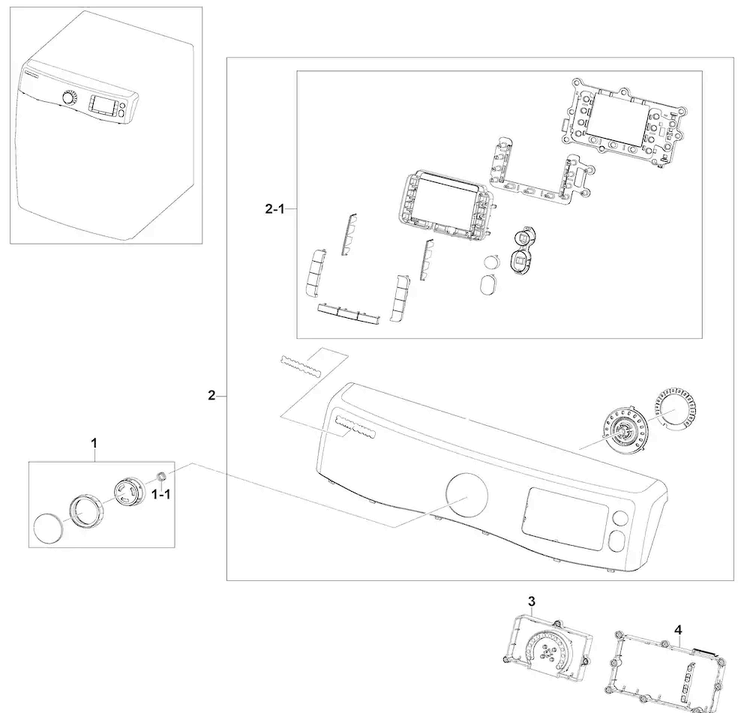 Control Panel Diagram and Parts List for DV520AGP XAA-0001 Samsung Dryer