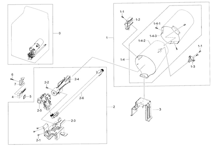 Duct Heater Diagram and Parts List for A2-0000 Samsung Dryer