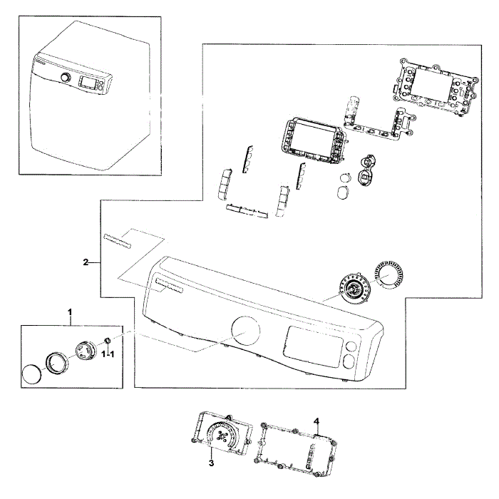 Control Panel Diagram and Parts List for DV511AER XAA-02 Samsung Dryer