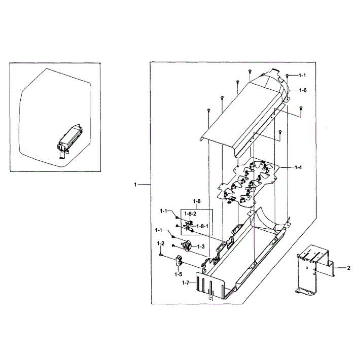 Heater Assembly Diagram and Parts List for DV431AEP XAA-01 Samsung Dryer