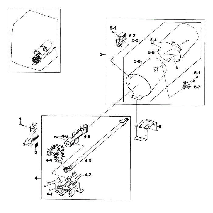 Heater Assembly Diagram and Parts List for DV520AGP XAA-02 Samsung Dryer