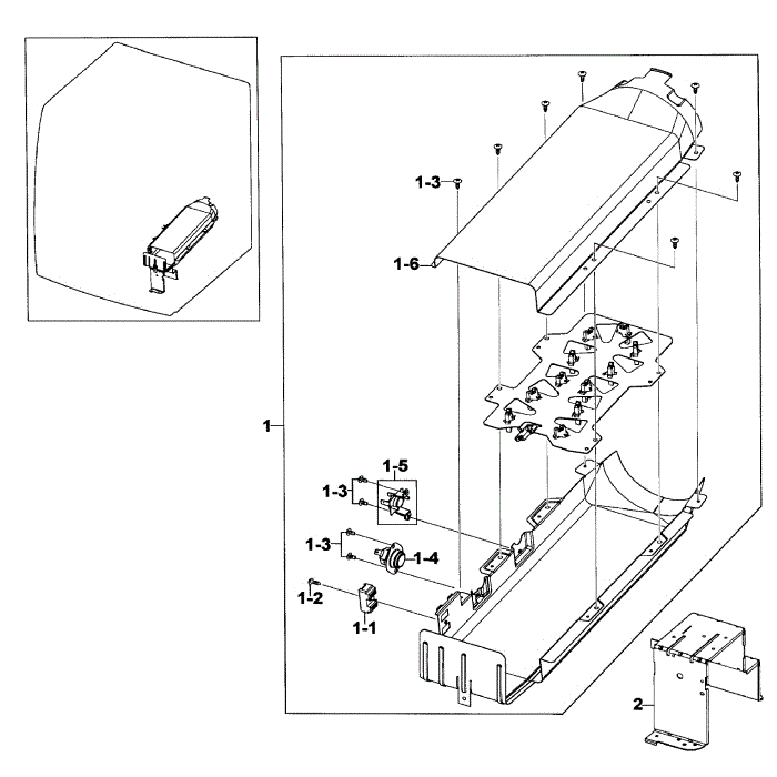 Heater Assembly Diagram and Parts List for DV520AEP XAA-01 Samsung Dryer