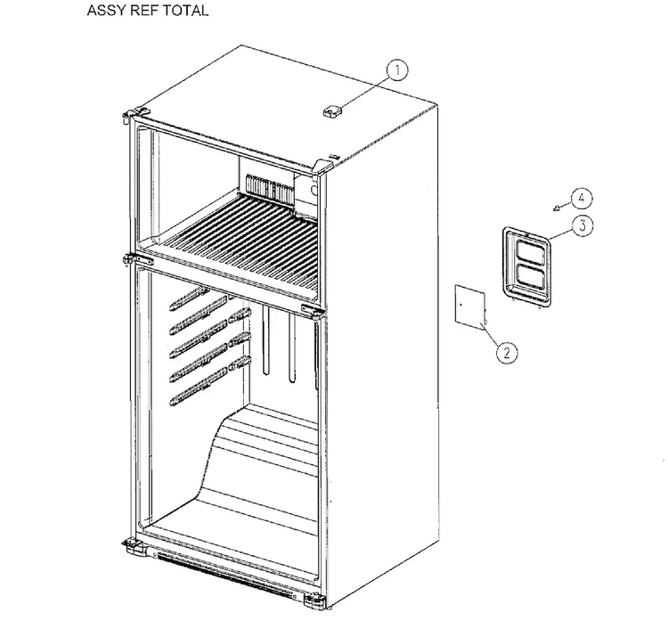 Cabinet Diagram and Parts List for 11171212610  Kenmore Refrigerator
