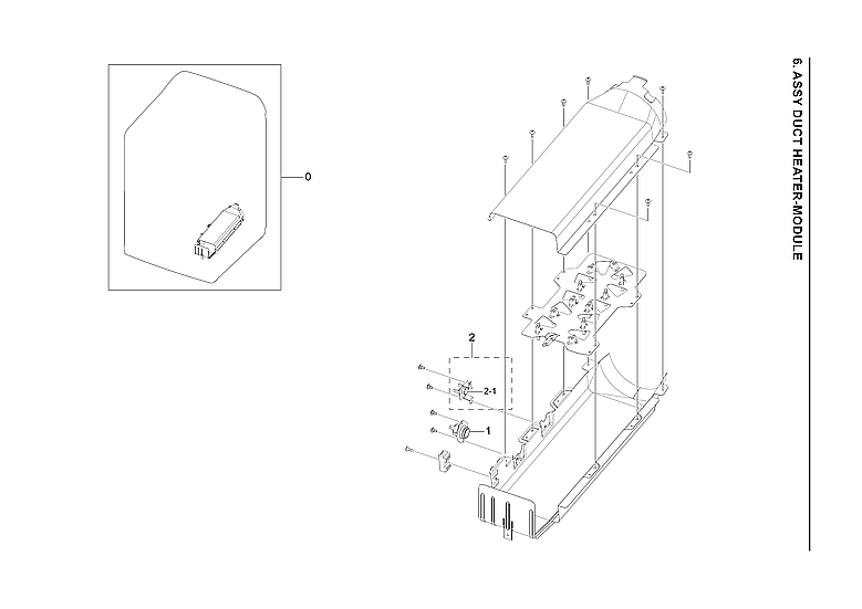 Heater Duct Module Assembly Diagram and Parts List for A3-00 Samsung Dryer