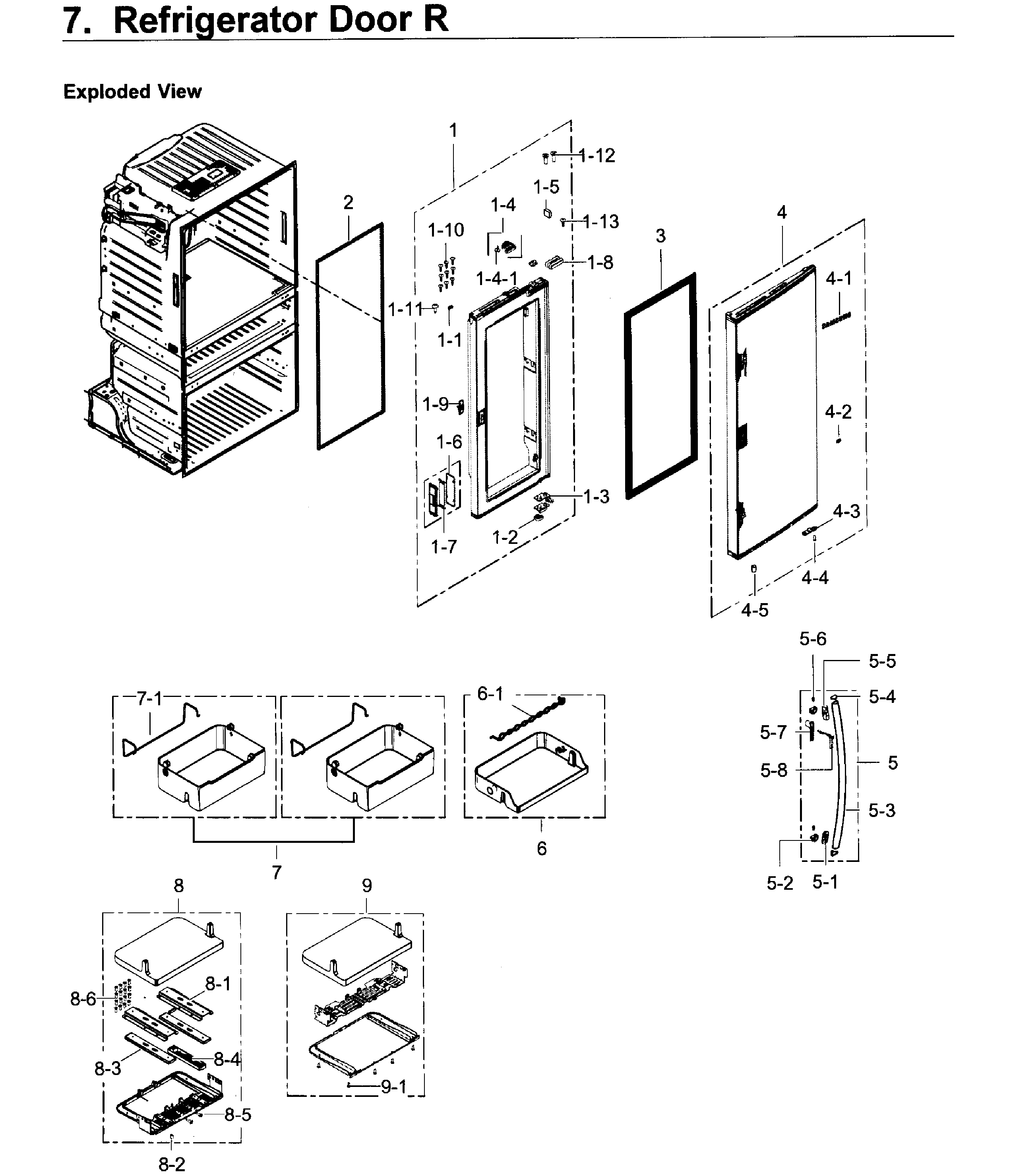 Fridge Door R Diagram and Parts List for AA-0000 Samsung Refrigerator