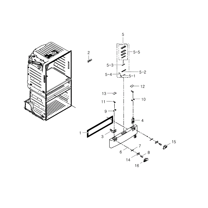 Flexzone Door Diagram and Parts List for AA-01 Samsung Refrigerator