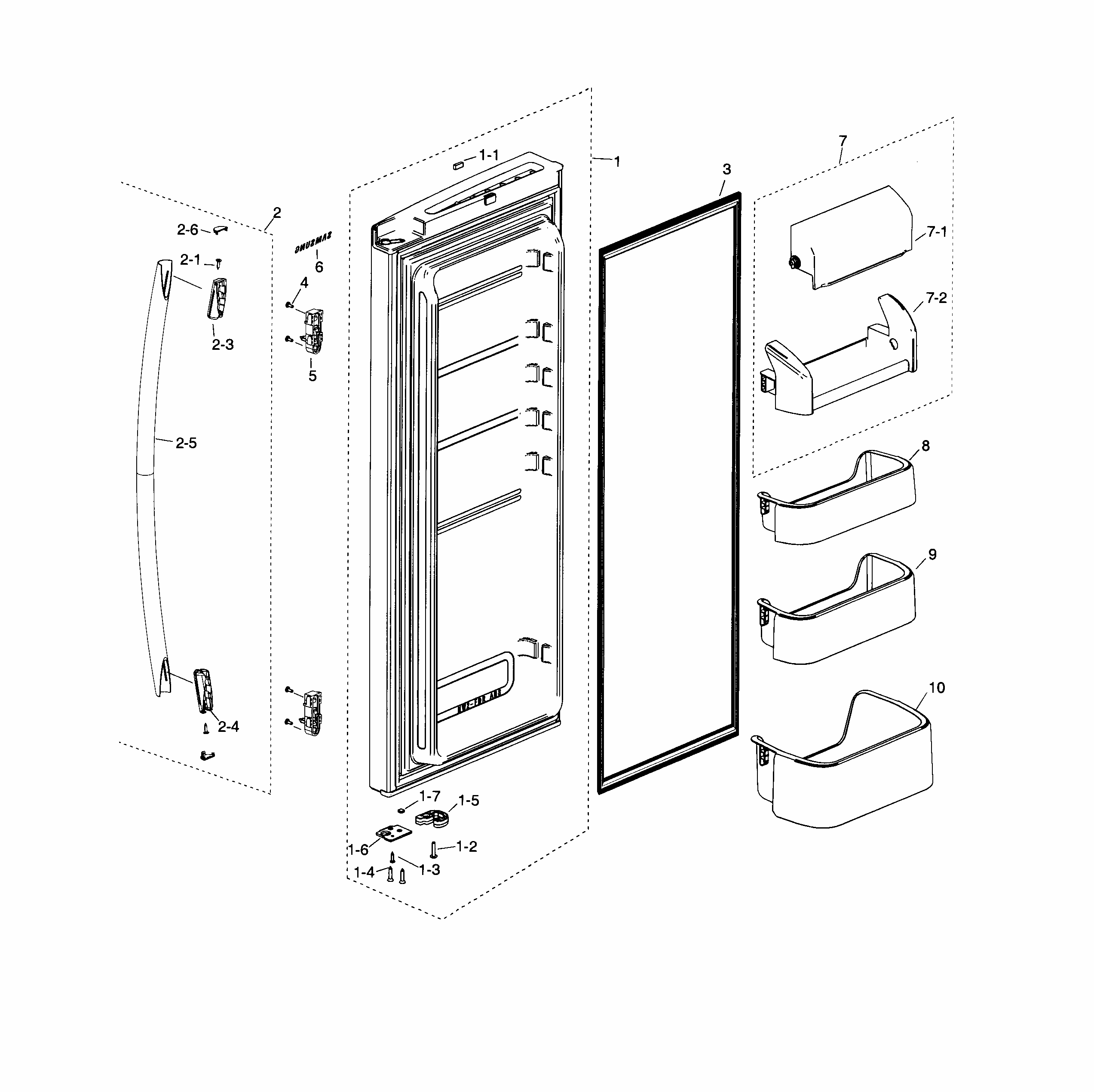 Fridge Door R Diagram and Parts List for AA-0000 Samsung Refrigerator