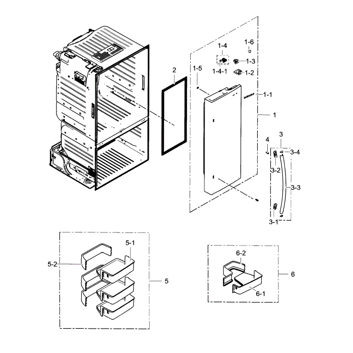 Fridge Door R Diagram and Parts List for AA-01 Samsung Refrigerator